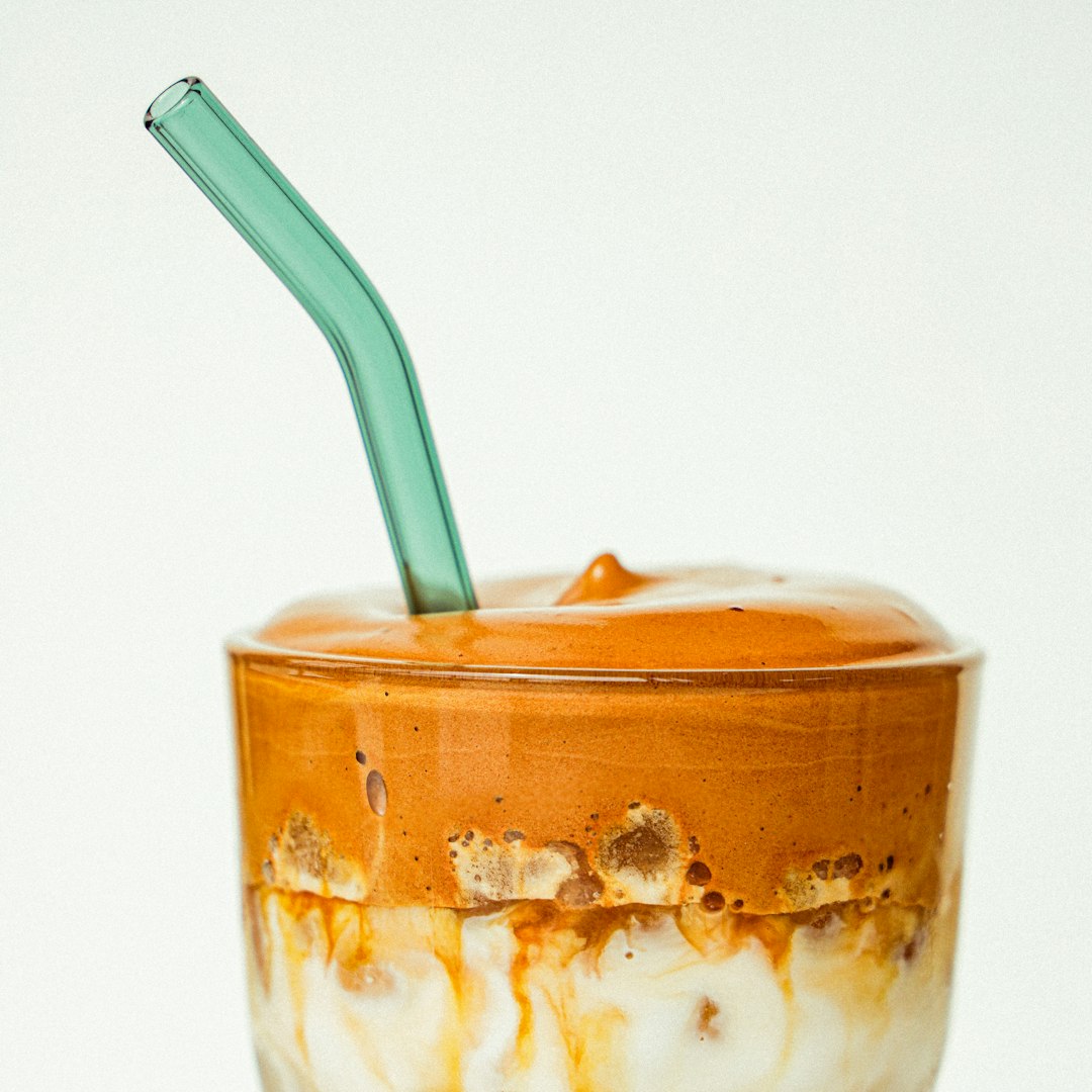 Black Hole Brown Sugar Milk Tea with caramel drips